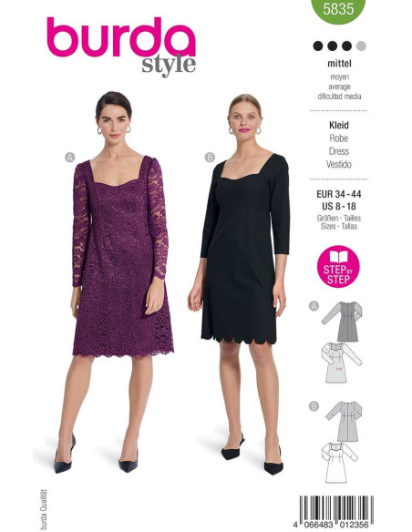 Molde de vestido - Burda 5835