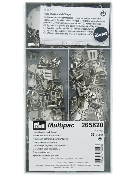 Multipac de 100 grampos e presilhas