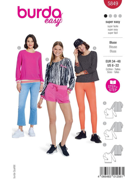 Molde de blusa - Burda 5849