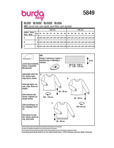Molde de blusa - Burda 5849
