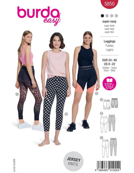 Molde de leggings - Burda 5850