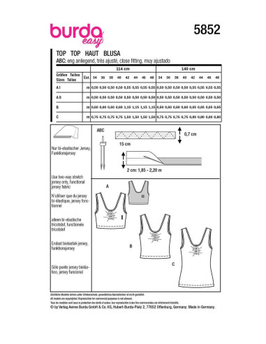 Molde de top - Burda 5852