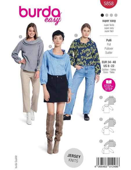 Molde de suéter - Burda 5858