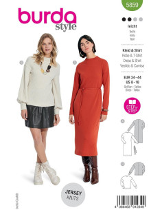 Molde de vestido e camiseta - Burda 5859