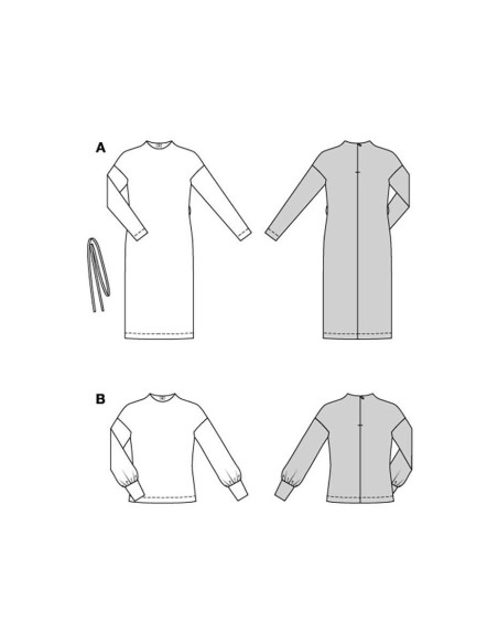 Molde de vestido e camiseta - Burda 5859