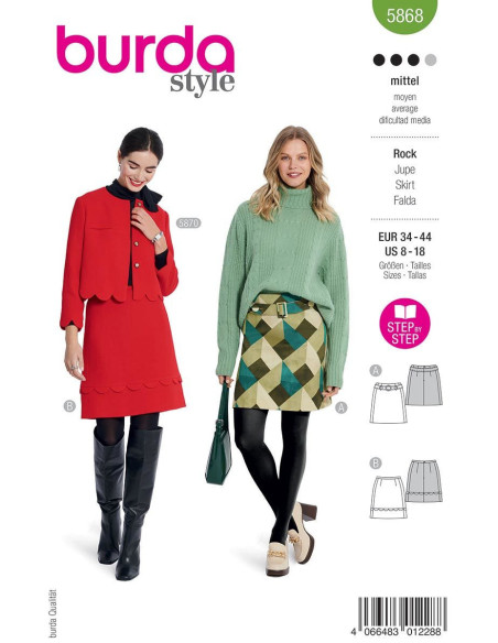 Molde de saia - Burda 5868