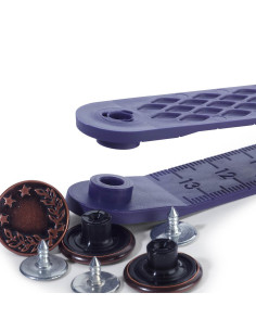Caixa de 8 botões jeans 17mm 2