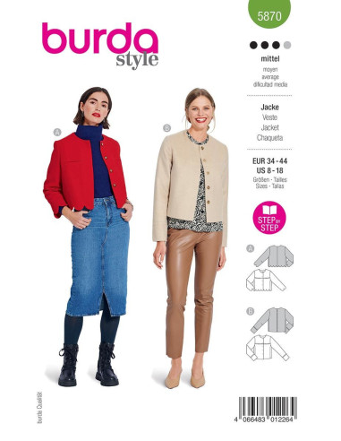 Molde de casaco - Burda 5870