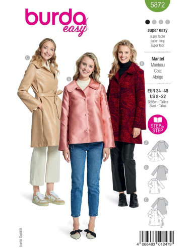 Molde de casaco - Burda 5872