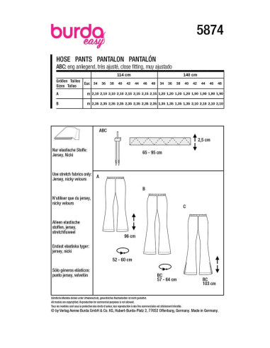 Molde de calça - Burda 5874