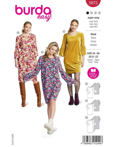 Molde de vestido - Burda 5875