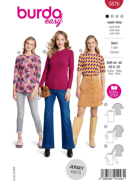 Molde de T-shirt - Burda 5876