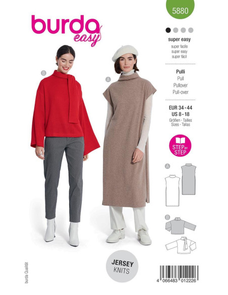 Molde de suéter - Burda 5880