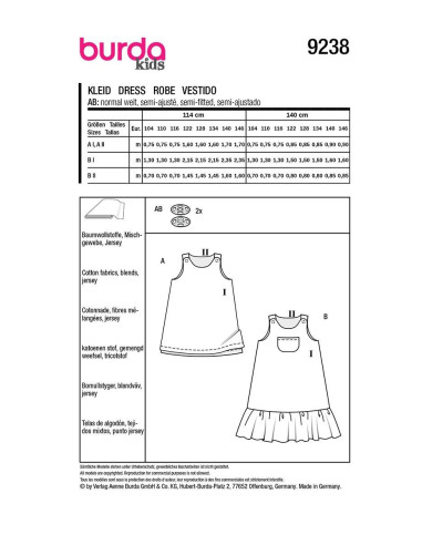 Molde de vestido - Burda 9238