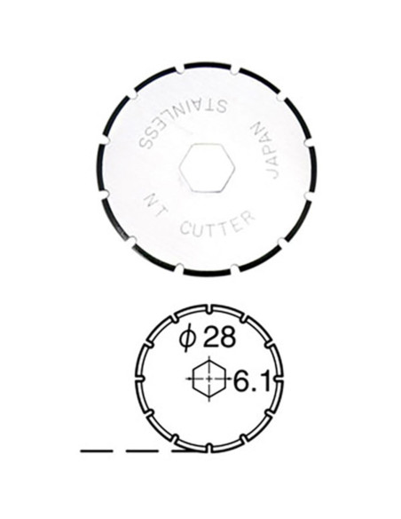 2 lâminas de reposição perfuradas para cortador retrátil NT Cutter 28 mm