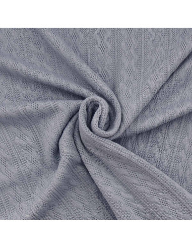 Tecido de malha jacquard - Cinza azul