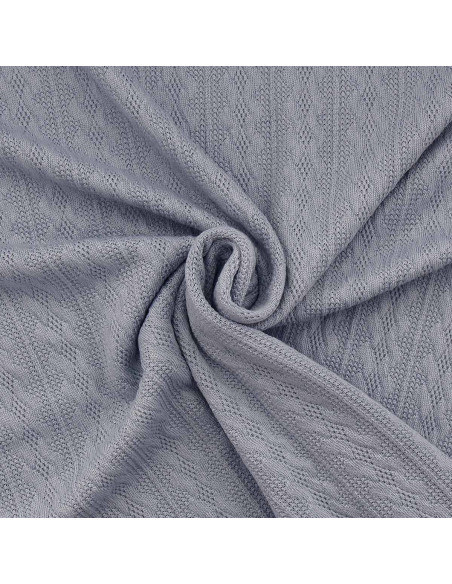 Tecido de malha jacquard - Cinza azul