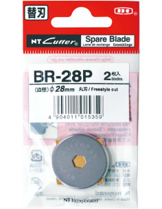 2 lâminas de reposição retas para cortador retrátil NT Cutter 28 mm