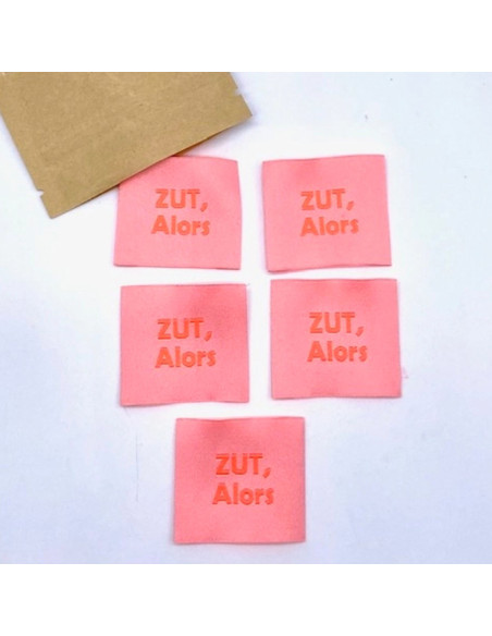 Conjunto de 5 etiquetas tecidas para costurar Zut Alors