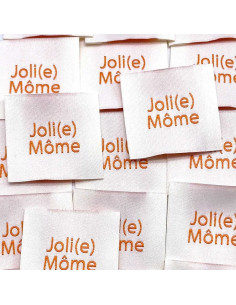 Conjunto de 5 etiquetas tecidas para costurar Joli(e) Môme creme