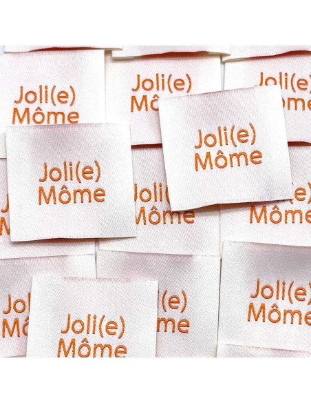 Conjunto de 5 etiquetas tecidas para costurar Joli(e) Môme creme
