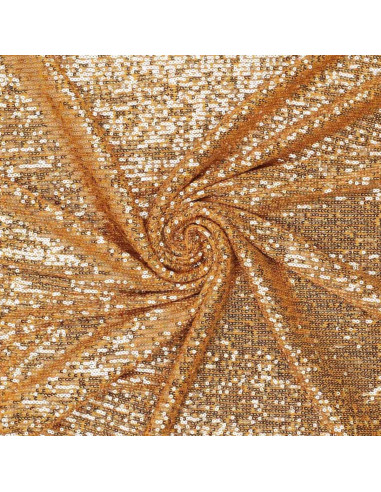 Tecido elástico com lantejoulas - Dourado