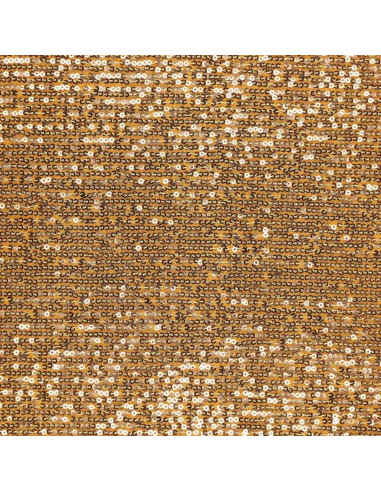 Tecido elástico com lantejoulas - Dourado