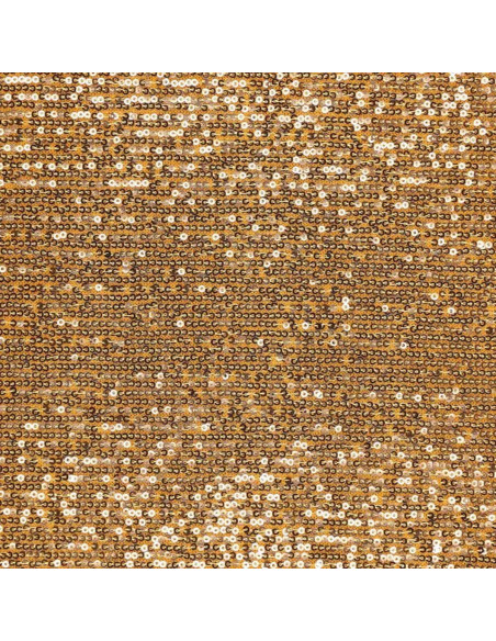 Tecido elástico com lantejoulas - Dourado
