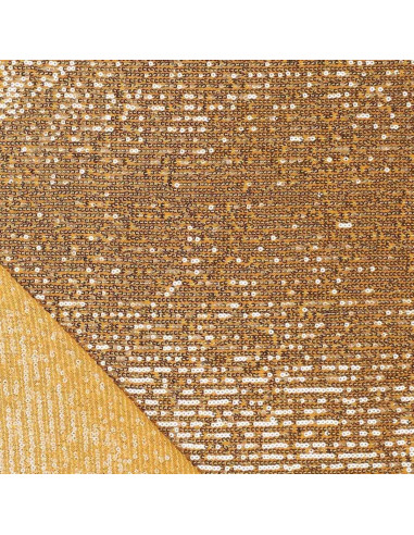 Tecido elástico com lantejoulas - Dourado