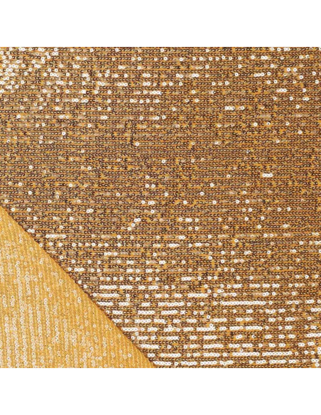 Tecido elástico com lantejoulas - Dourado