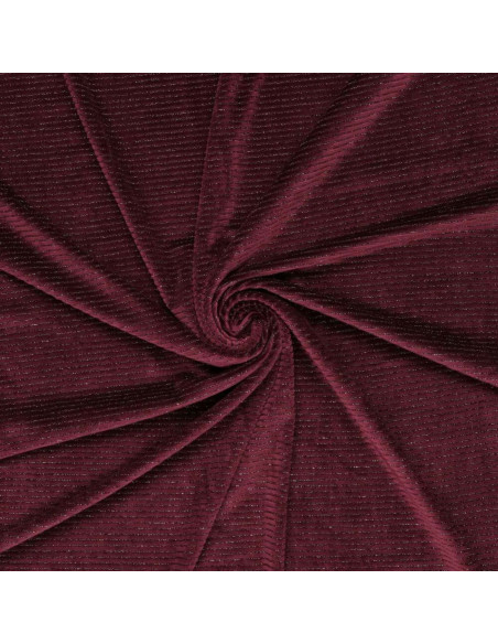 Tecido veludo listrado lurex - Bordeaux