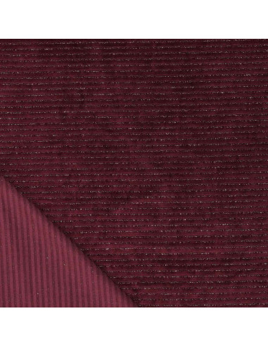 Tecido veludo listrado lurex - Bordeaux