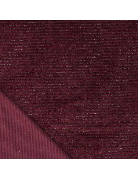 Tecido veludo listrado lurex - Bordeaux