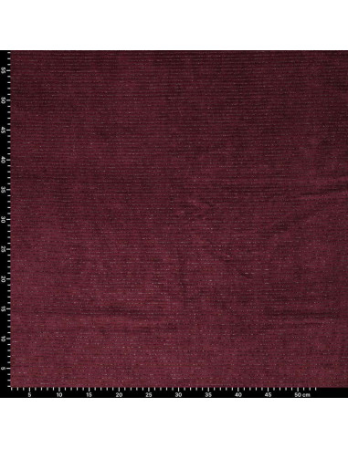 Tecido veludo listrado lurex - Bordeaux