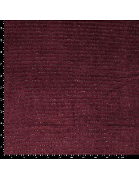 Tecido veludo listrado lurex - Bordeaux