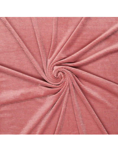 Tecido veludo listrado lurex - Rosa antigo
