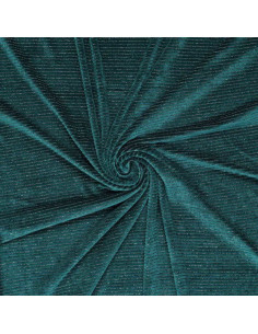 Tecido veludo listrado lurex - Azul petróleo