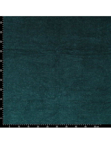 Tecido veludo listrado lurex - Azul petróleo