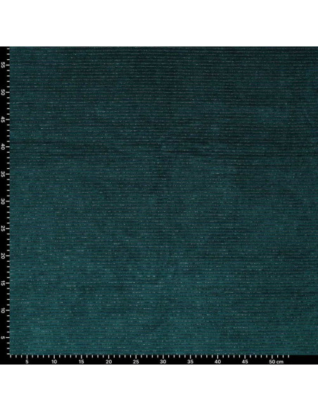 Tecido veludo listrado lurex - Azul petróleo