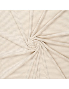Tecido veludo listrado lurex - Branco sujo