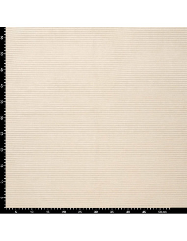 Tecido veludo listrado lurex - Branco sujo
