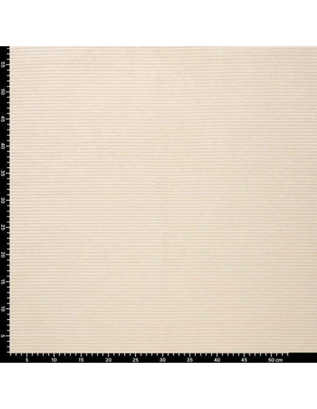 Tecido veludo listrado lurex - Branco sujo