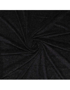 Tecido veludo listrado lurex - Preto