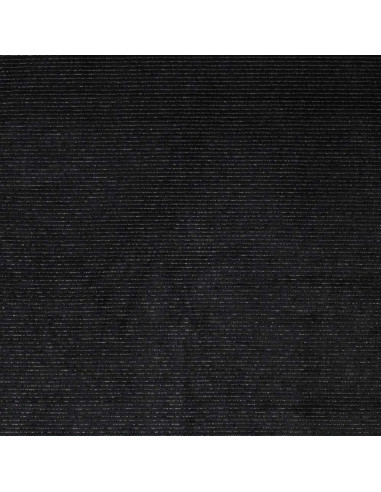 Tecido veludo listrado lurex - Preto