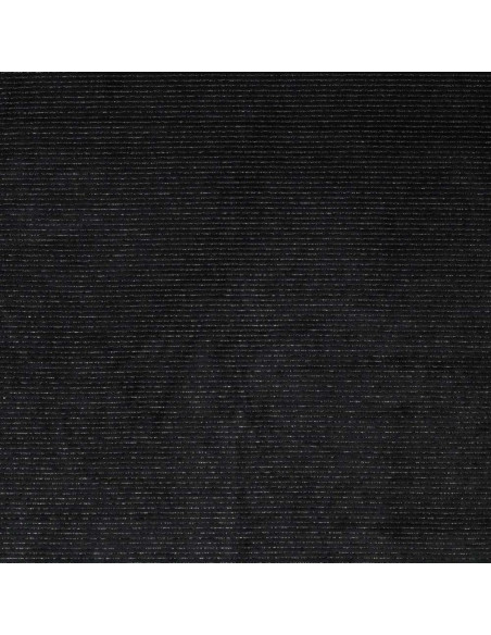 Tecido veludo listrado lurex - Preto