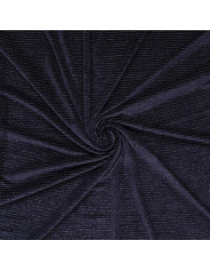 Tecido veludo listrado lurex - Azul marinho