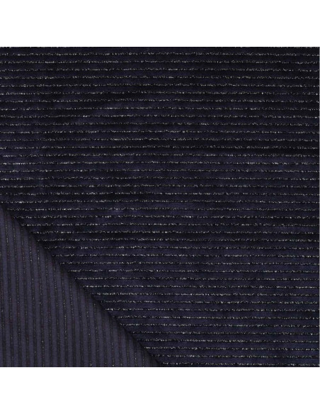 Tecido veludo listrado lurex - Azul marinho