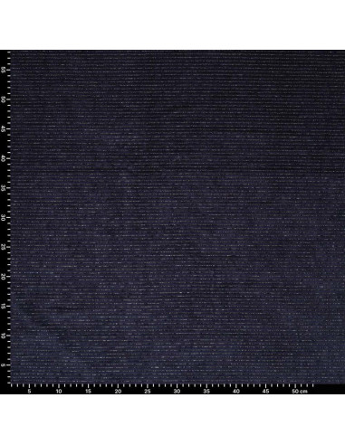 Tecido veludo listrado lurex - Azul marinho