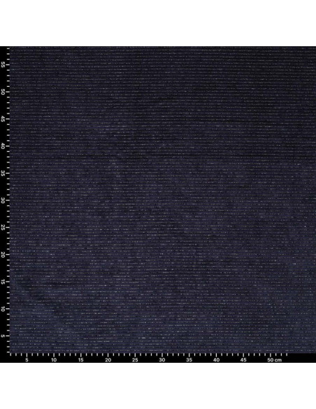 Tecido veludo listrado lurex - Azul marinho