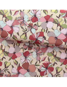 Tecido de viscose fantasia - Yze damasco e rosa